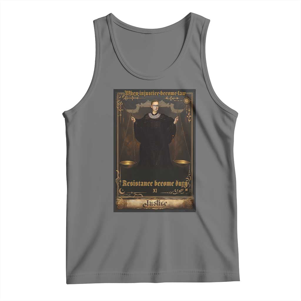Tarot Card RBG Tank Top When Injustice Becomes Law Resistance Becomes Duty - Wonder Print Shop