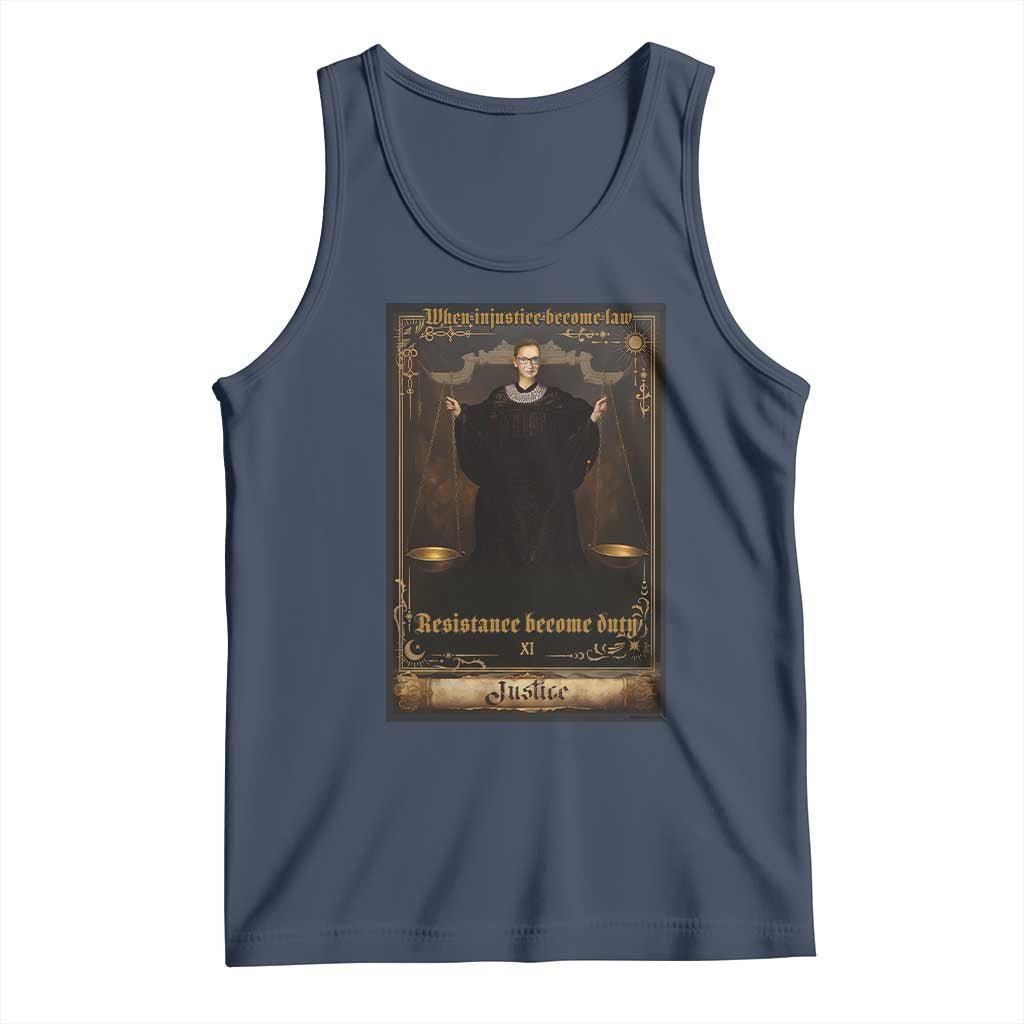 Tarot Card RBG Tank Top When Injustice Becomes Law Resistance Becomes Duty - Wonder Print Shop