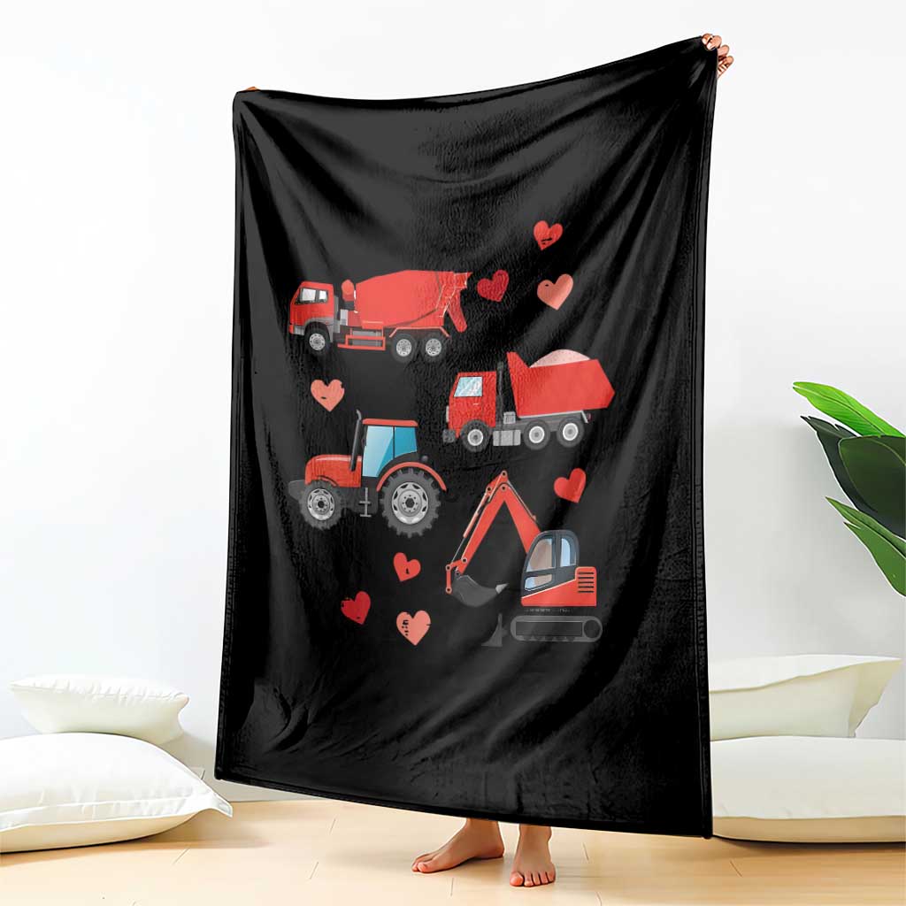 Excavator Construction Throw Blanket Car Tractor Truck Lovers - Wonder Print Shop