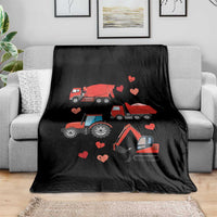 Excavator Construction Throw Blanket Car Tractor Truck Lovers - Wonder Print Shop