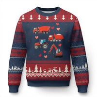Excavator Construction Ugly Christmas Sweater Car Tractor Truck Lovers - Wonder Print Shop