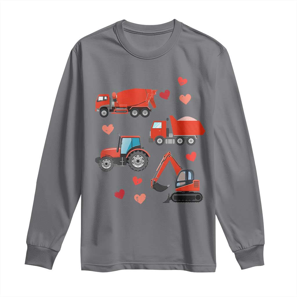 Excavator Construction Long Sleeve Shirt Car Tractor Truck Lovers - Wonder Print Shop