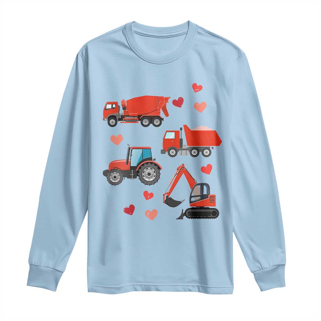Excavator Construction Long Sleeve Shirt Car Tractor Truck Lovers - Wonder Print Shop