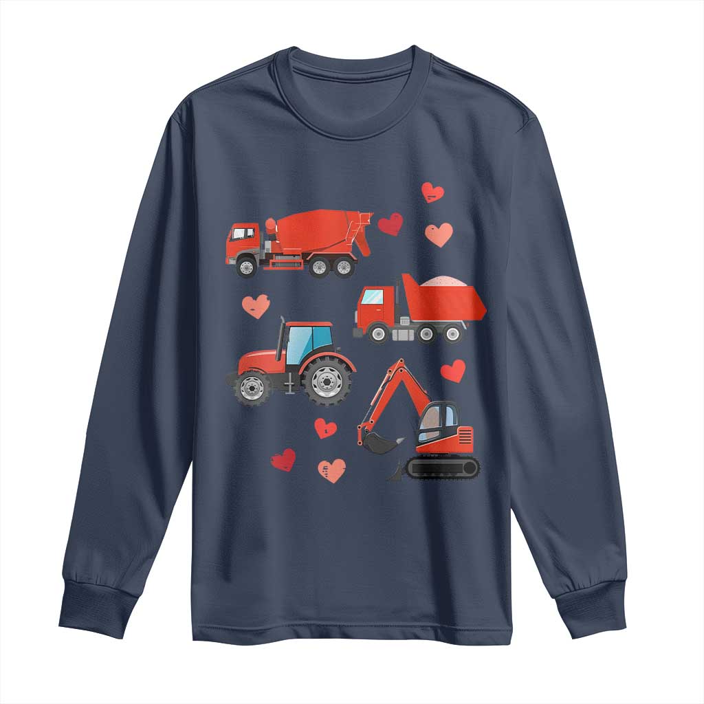 Excavator Construction Long Sleeve Shirt Car Tractor Truck Lovers - Wonder Print Shop