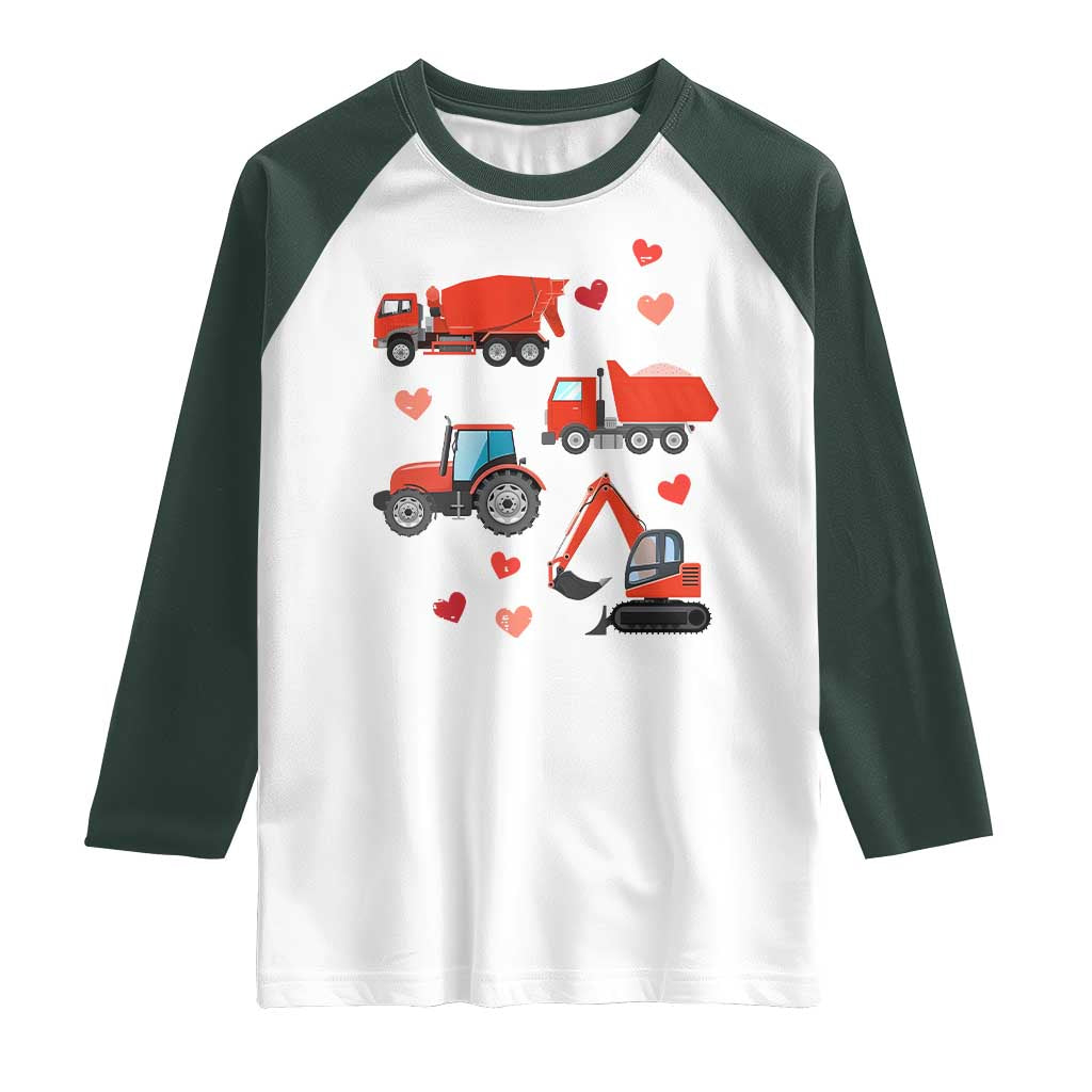 Excavator Construction Raglan Shirt Car Tractor Truck Lovers - Wonder Print Shop