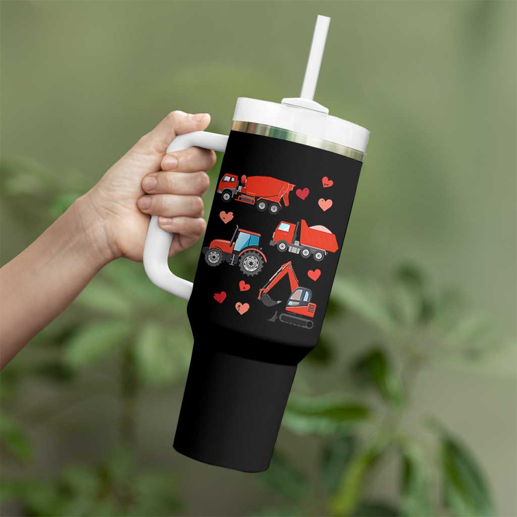 Excavator Construction Tumbler With Handle Car Tractor Truck Lovers - Wonder Print Shop