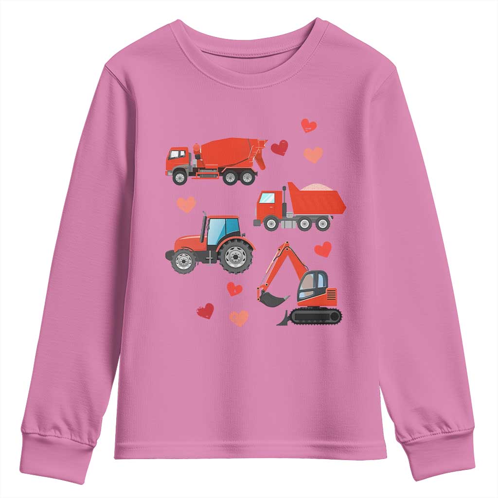 Excavator Construction Youth Sweatshirt Car Tractor Truck Lovers - Wonder Print Shop