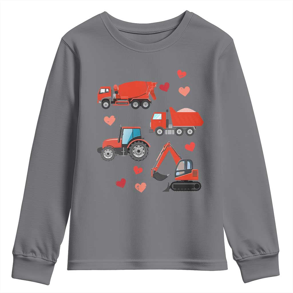 Excavator Construction Youth Sweatshirt Car Tractor Truck Lovers - Wonder Print Shop