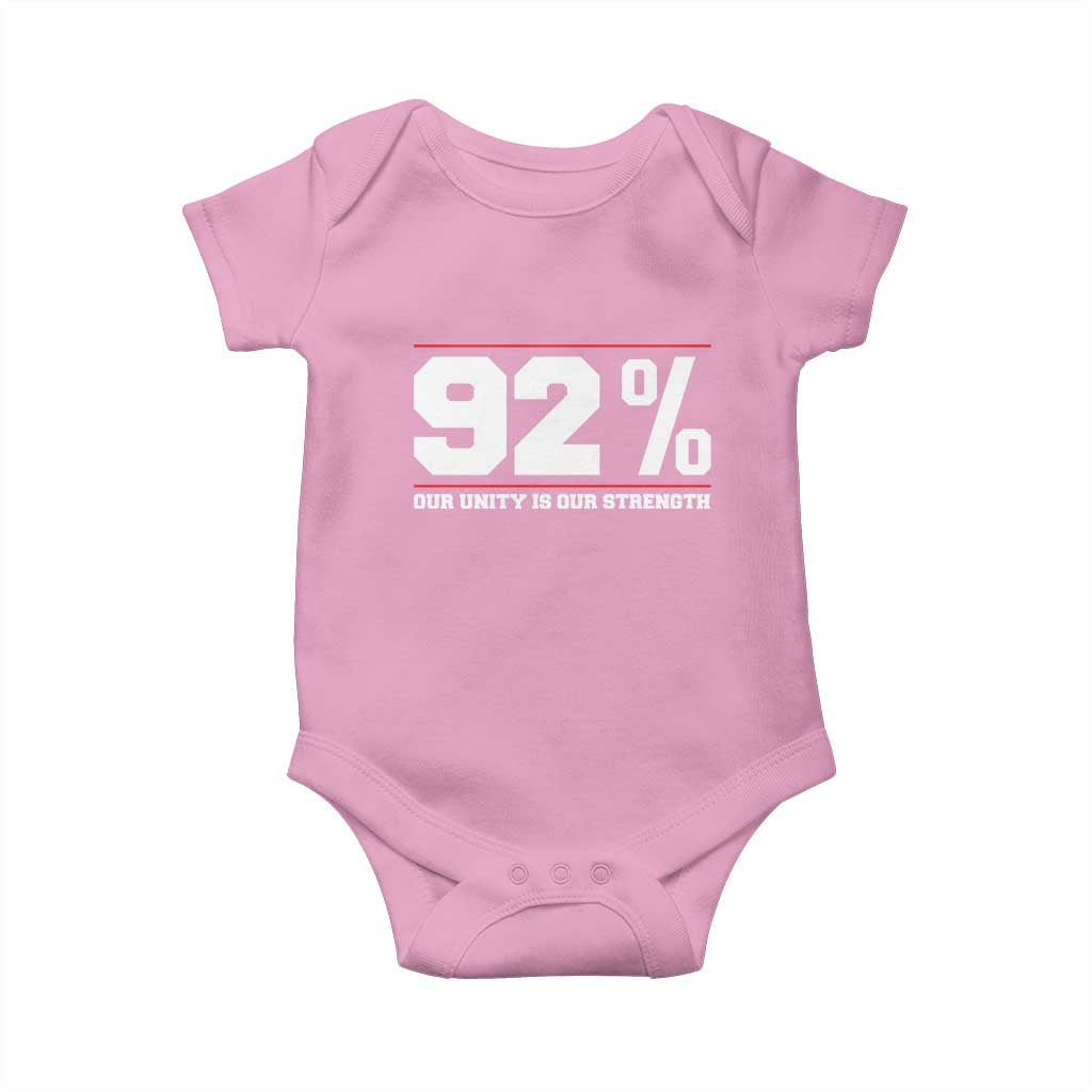 92 Percent Black Woman Power Baby Onesie 92% Our Unity Is Our Strength