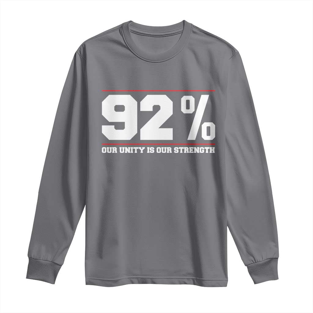 92 Percent Black Woman Power Long Sleeve Shirt 92% Our Unity Is Our Strength