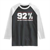 92 Percent Black Woman Power Raglan Shirt 92% Our Unity Is Our Strength