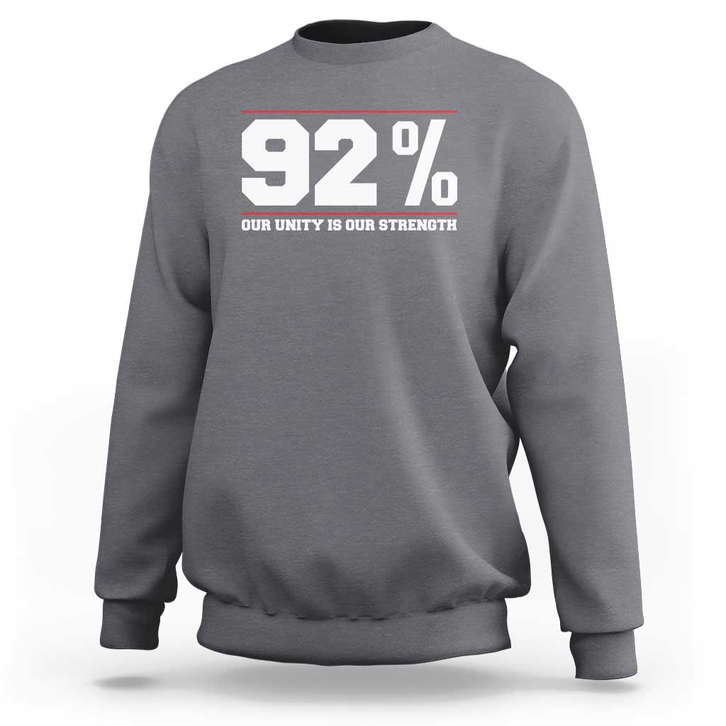 92 Percent Black Woman Power Sweatshirt 92% Our Unity Is Our Strength