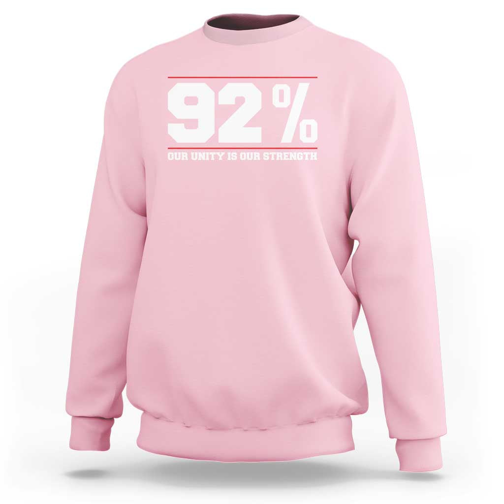 92 Percent Black Woman Power Sweatshirt 92% Our Unity Is Our Strength