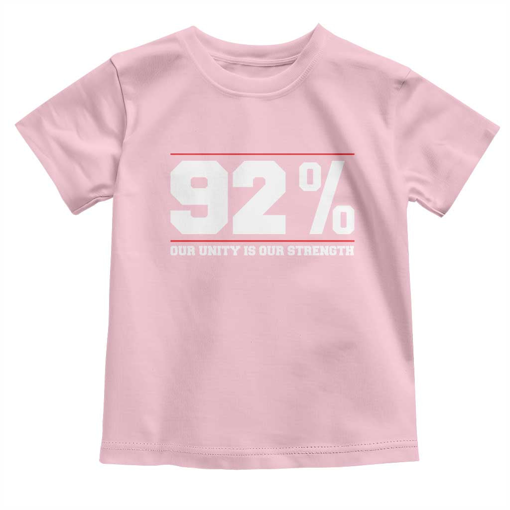 92 Percent Black Woman Power Toddler T Shirt 92% Our Unity Is Our Strength