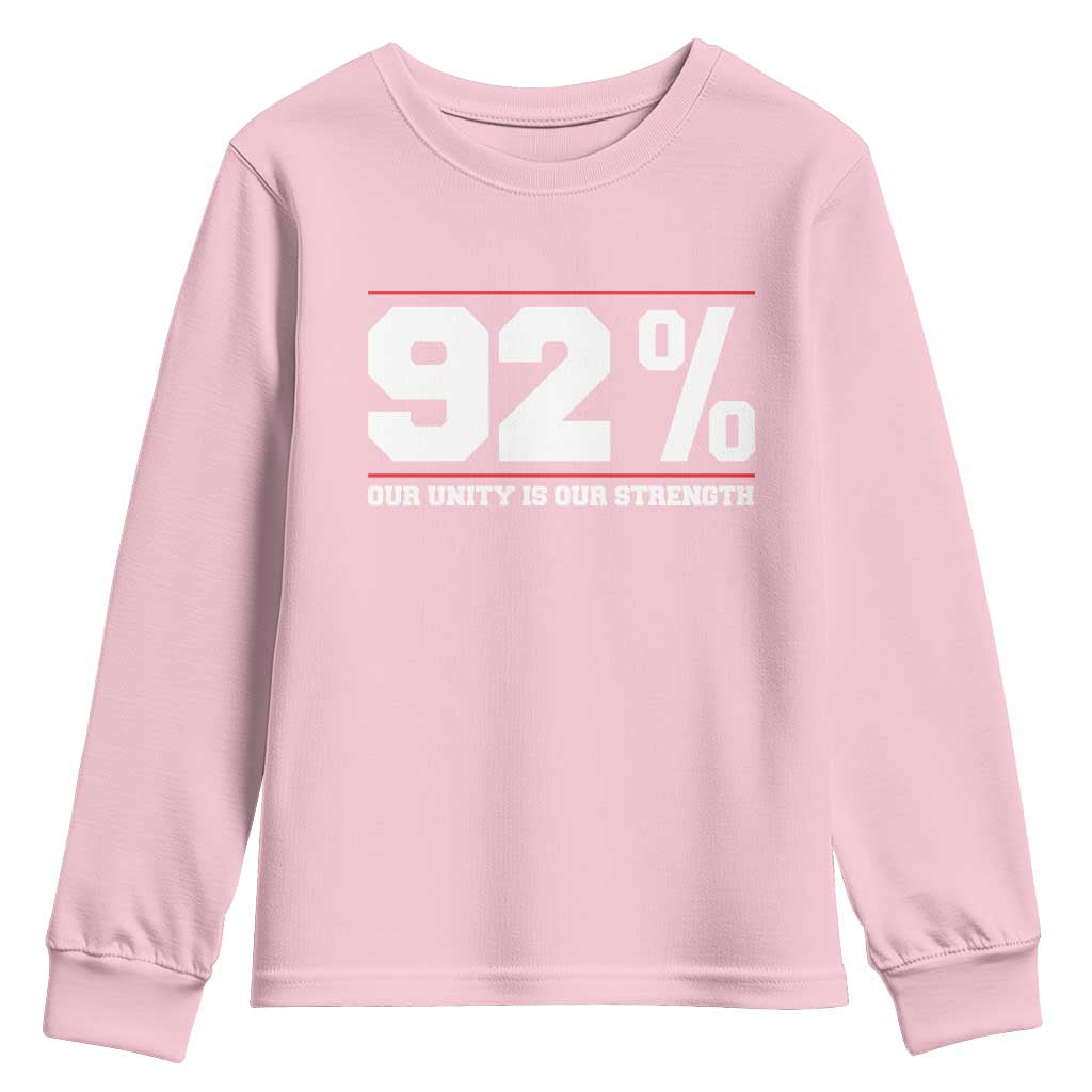92 Percent Black Woman Power Youth Sweatshirt 92% Our Unity Is Our Strength