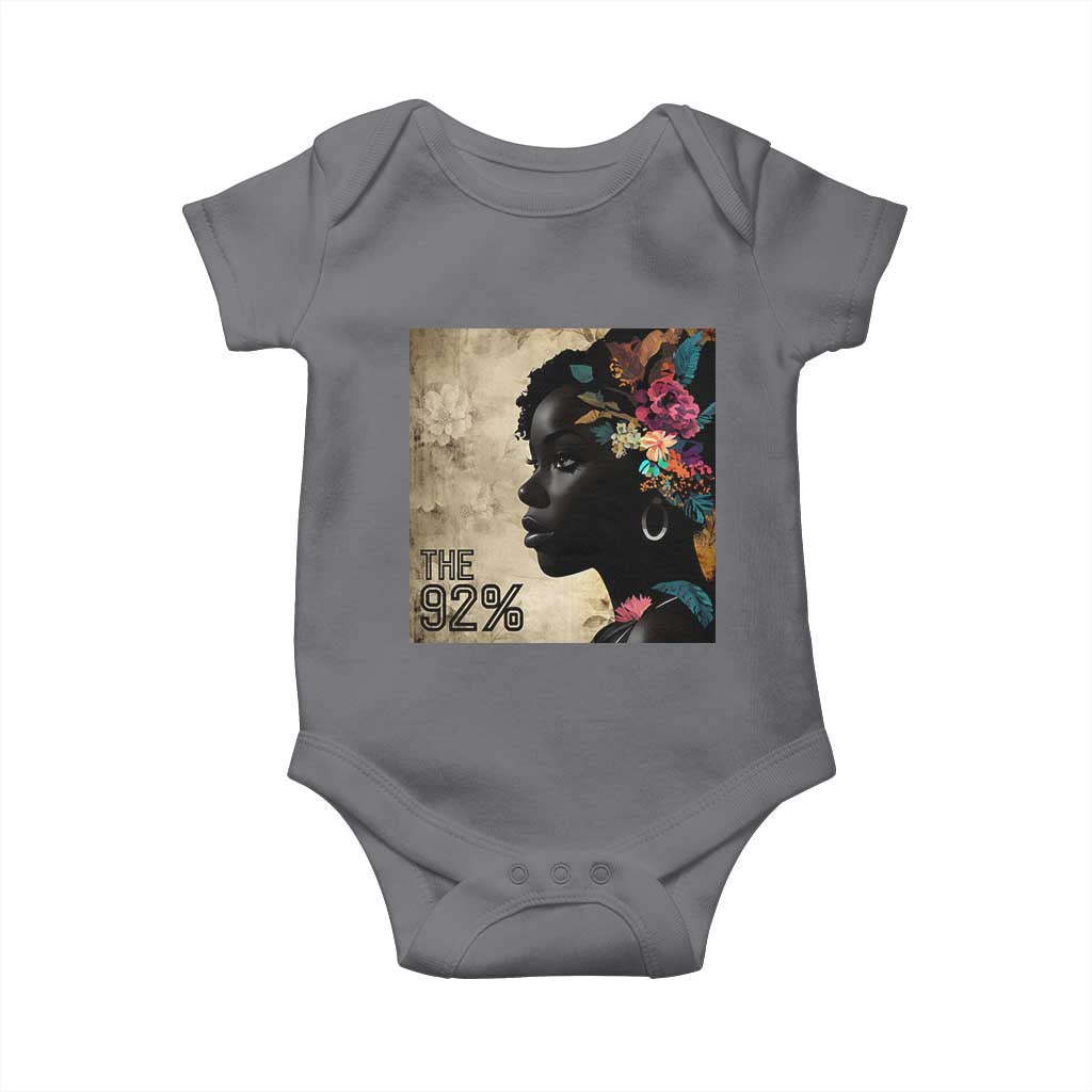 The 92% Black Women Power Baby Onesie 92 Percent Floral Melanin Girls