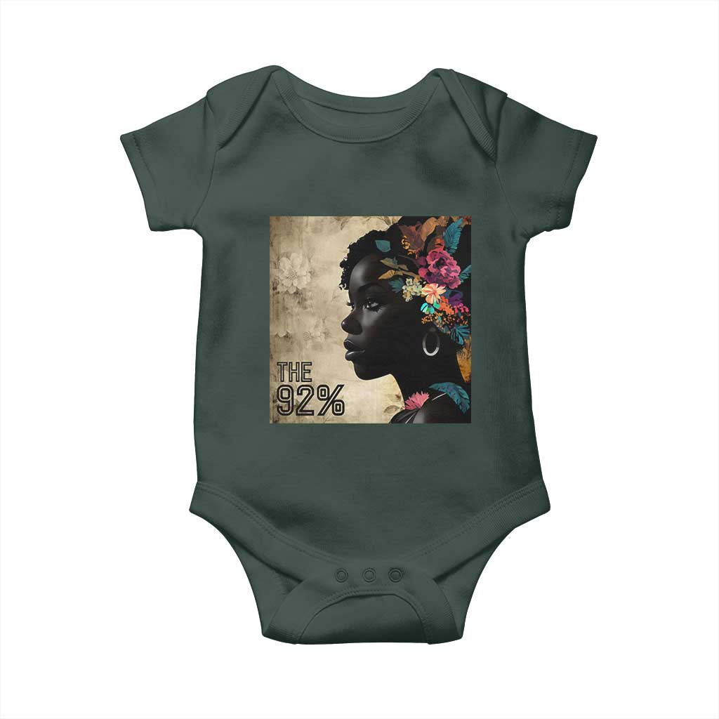 The 92% Black Women Power Baby Onesie 92 Percent Floral Melanin Girls