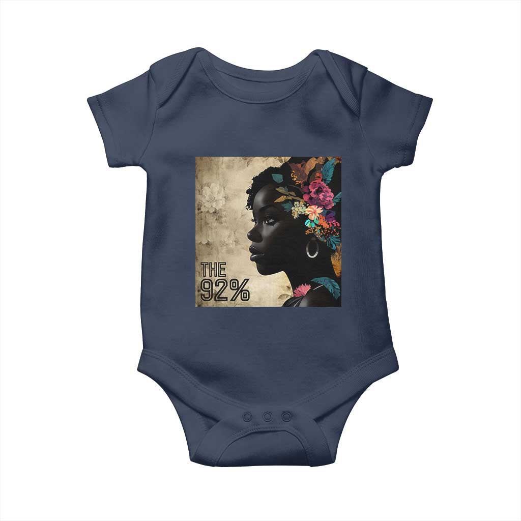 The 92% Black Women Power Baby Onesie 92 Percent Floral Melanin Girls