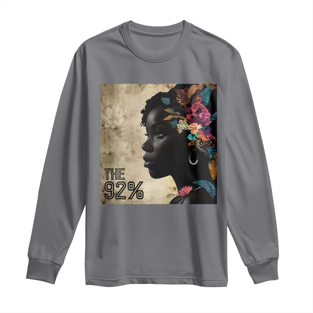 The 92% Black Women Power Long Sleeve Shirt 92 Percent Floral Melanin Girls