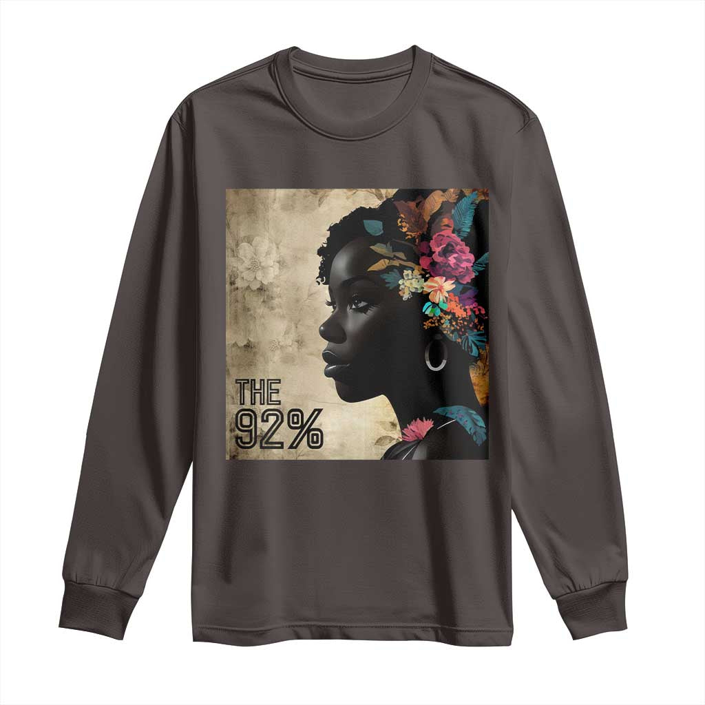 The 92% Black Women Power Long Sleeve Shirt 92 Percent Floral Melanin Girls