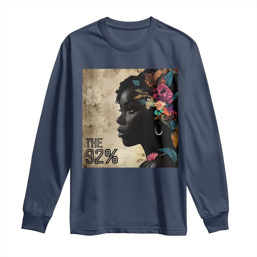 The 92% Black Women Power Long Sleeve Shirt 92 Percent Floral Melanin Girls