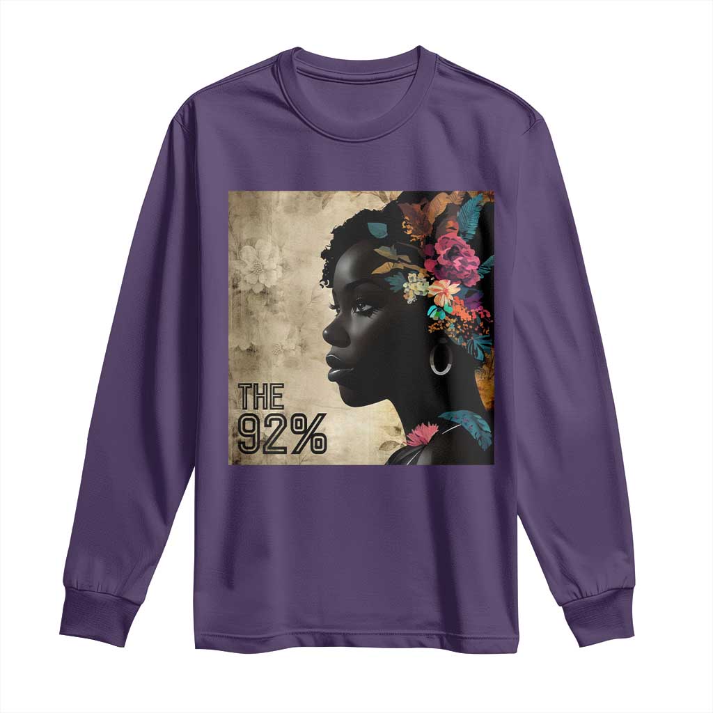 The 92% Black Women Power Long Sleeve Shirt 92 Percent Floral Melanin Girls