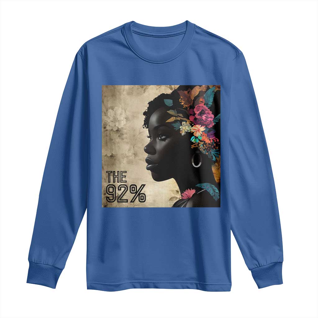 The 92% Black Women Power Long Sleeve Shirt 92 Percent Floral Melanin Girls
