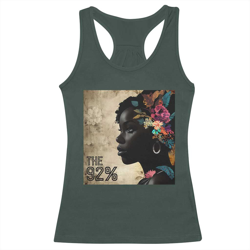 The 92% Black Women Power Racerback Tank Top 92 Percent Floral Melanin Girls