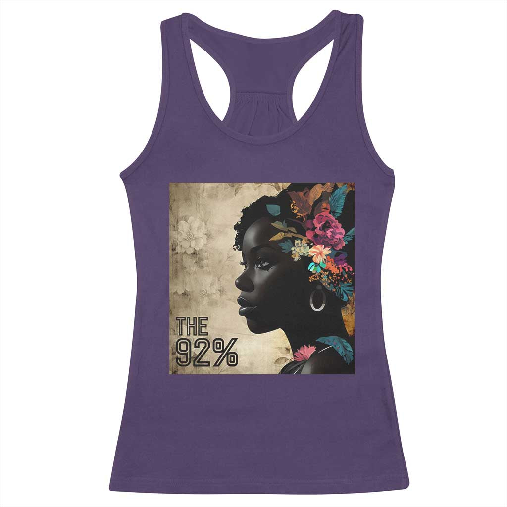 The 92% Black Women Power Racerback Tank Top 92 Percent Floral Melanin Girls