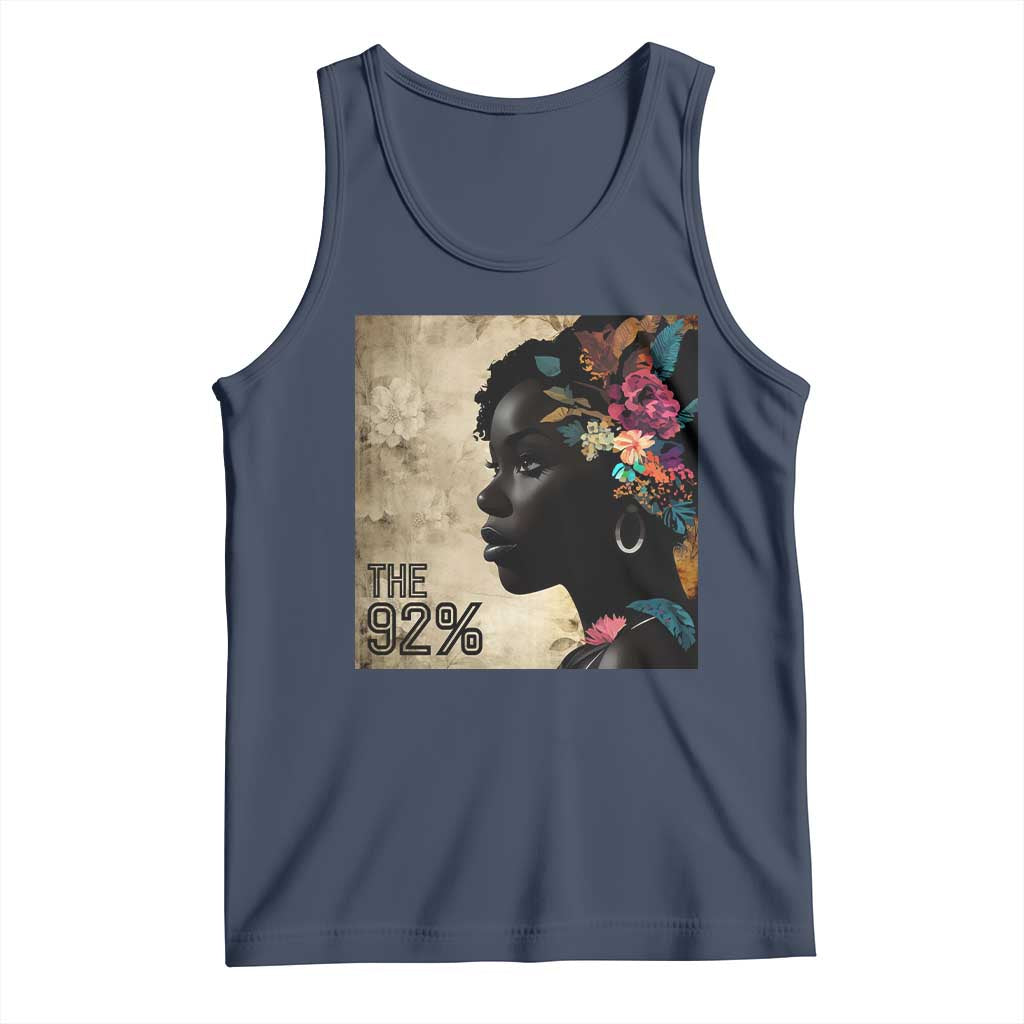 The 92% Black Women Power Tank Top 92 Percent Floral Melanin Girls