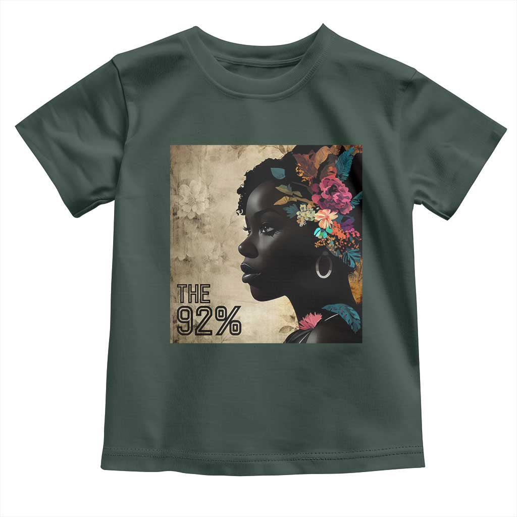 The 92% Black Women Power Toddler T Shirt 92 Percent Floral Melanin Girls