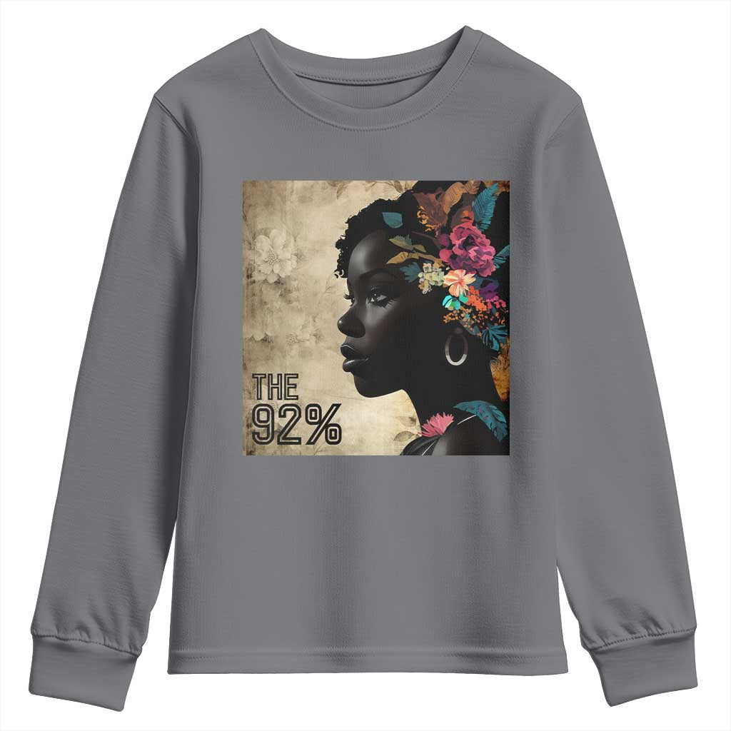 The 92% Black Women Power Youth Sweatshirt 92 Percent Floral Melanin Girls