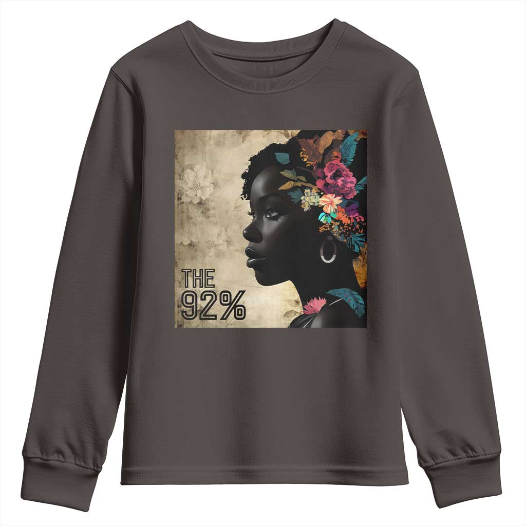 The 92% Black Women Power Youth Sweatshirt 92 Percent Floral Melanin Girls