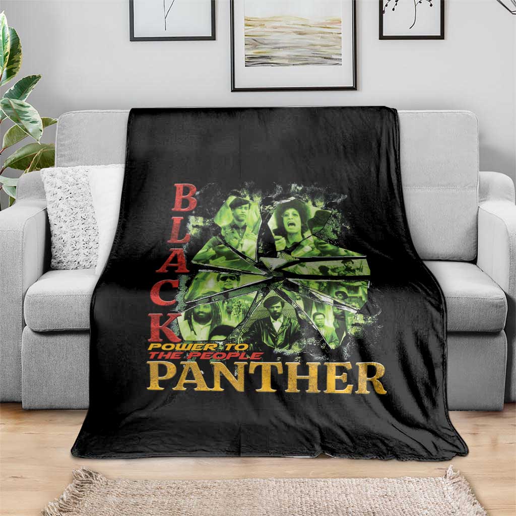 Vintage Black Panther Party Throw Blanket Newton Seale Shakur Black History Month Juneteenth - Wonder Print Shop