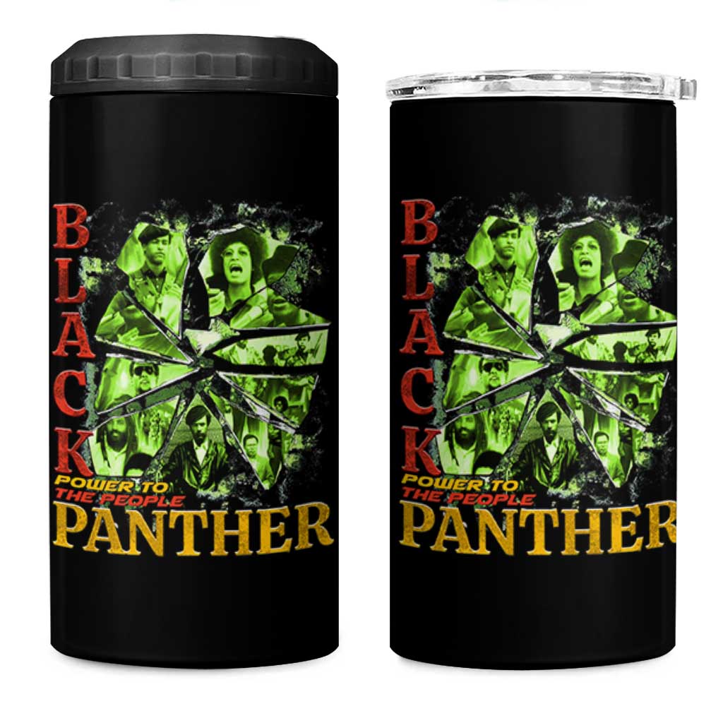 Vintage Black Panther Party 4 in 1 Can Cooler Tumbler Newton Seale Shakur Black History Month Juneteenth - Wonder Print Shop