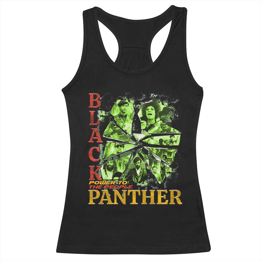 Vintage Black Panther Party Racerback Tank Top Newton Seale Shakur Black History Month Juneteenth - Wonder Print Shop