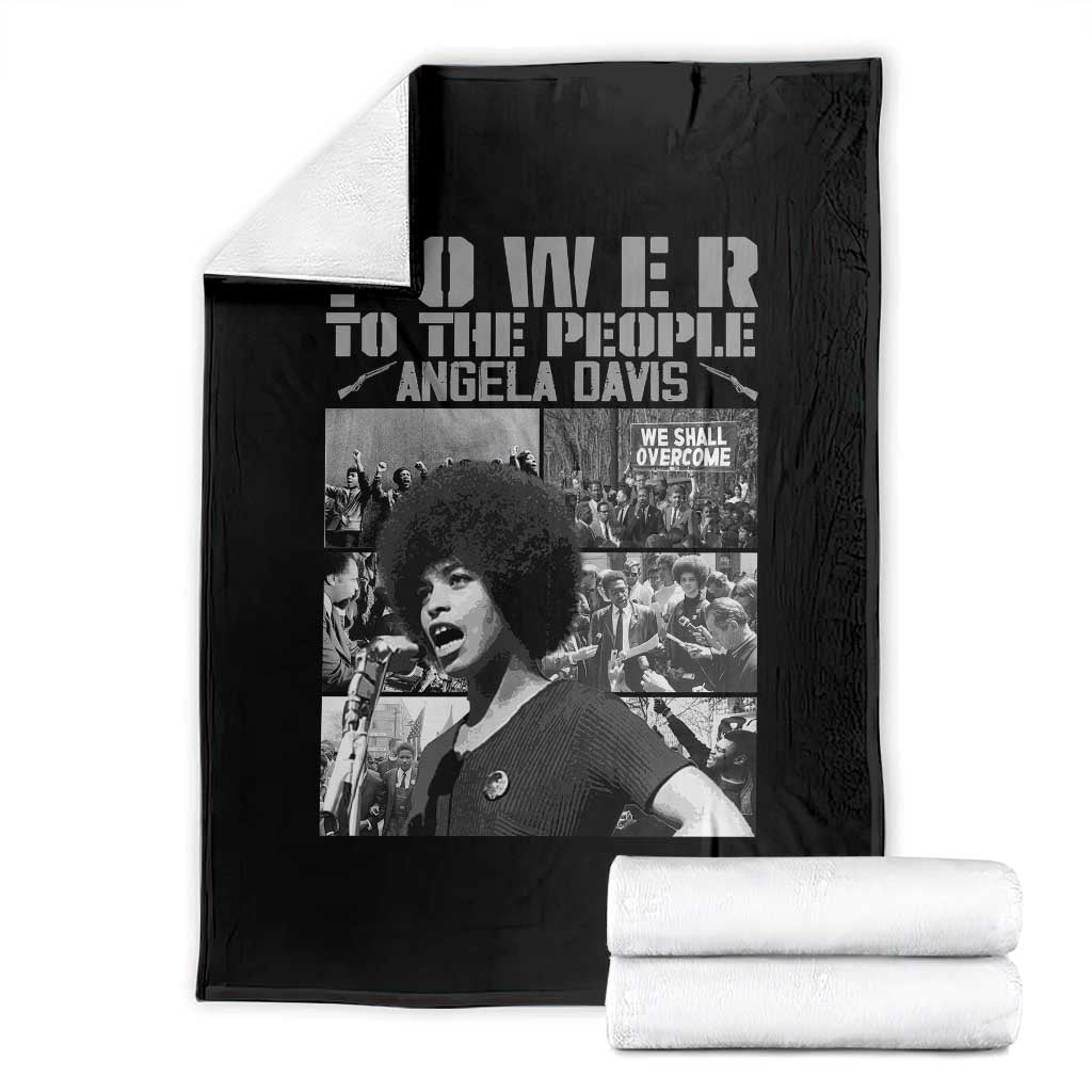 Power To The People Throw Blanket Black History Angela Davis Black Panther Party - Wonder Print Shop