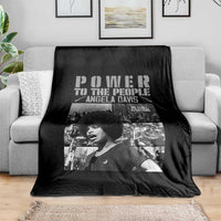 Power To The People Throw Blanket Black History Angela Davis Black Panther Party - Wonder Print Shop