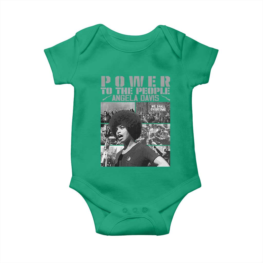 Power To The People Baby Onesie Black History Angela Davis Black Panther Party - Wonder Print Shop