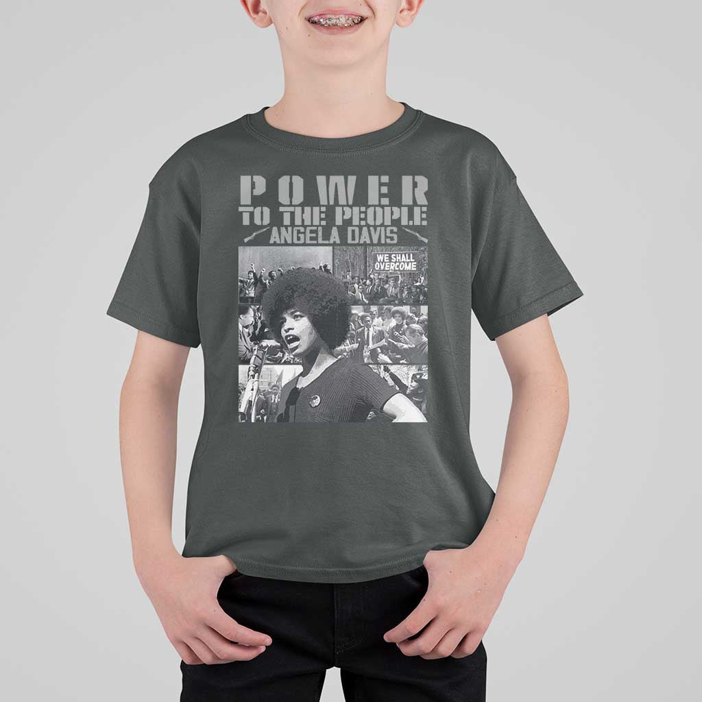 Power To The People T Shirt For Kid Black History Angela Davis Black Panther Party - Wonder Print Shop