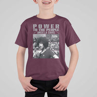 Power To The People T Shirt For Kid Black History Angela Davis Black Panther Party - Wonder Print Shop