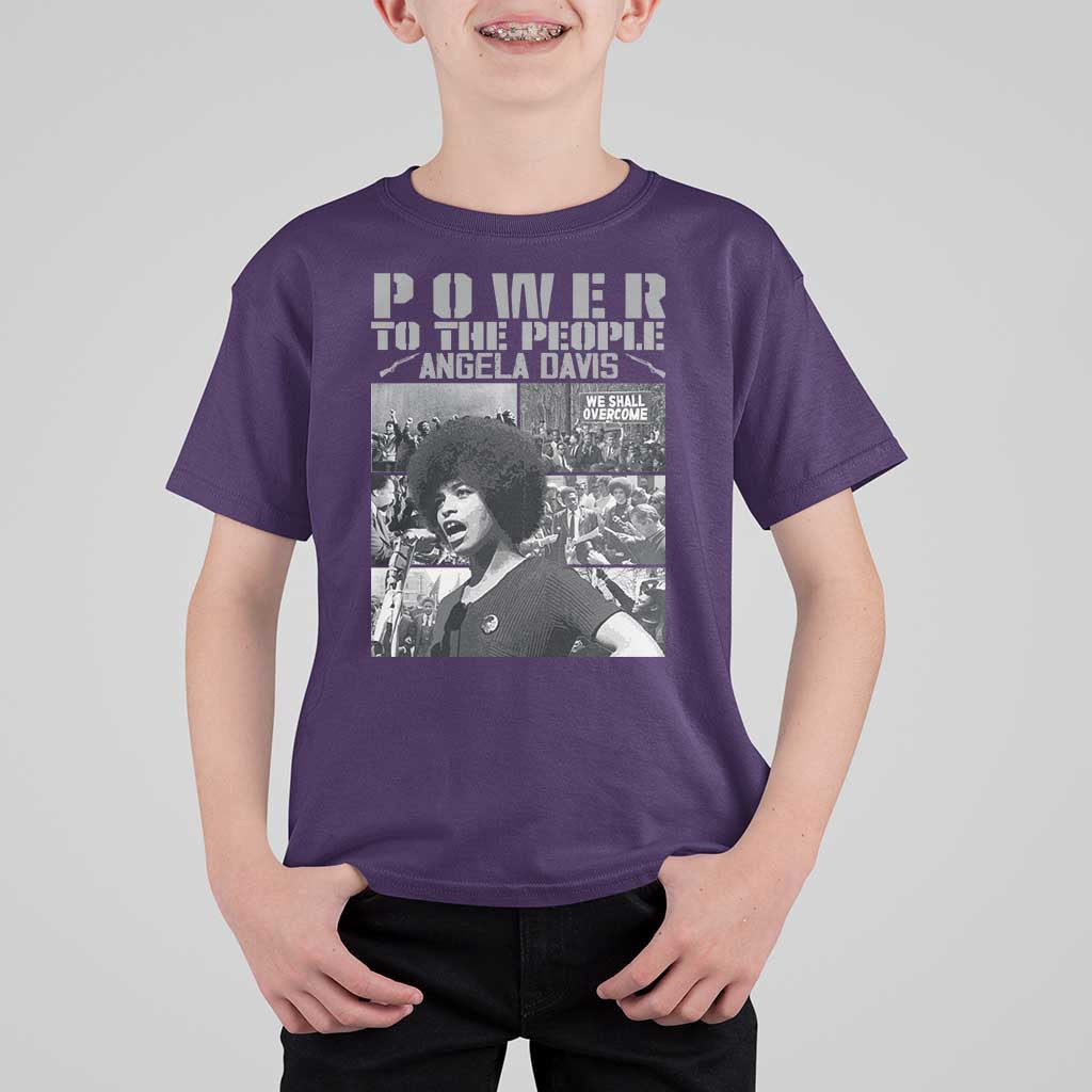 Power To The People T Shirt For Kid Black History Angela Davis Black Panther Party - Wonder Print Shop