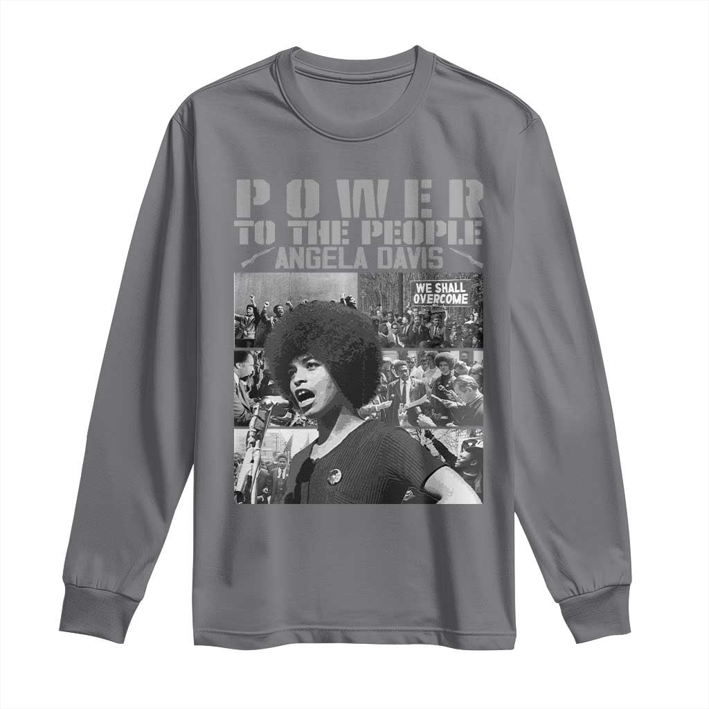 Power To The People Long Sleeve Shirt Black History Angela Davis Black Panther Party - Wonder Print Shop