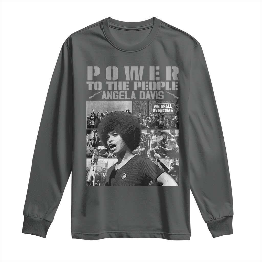 Power To The People Long Sleeve Shirt Black History Angela Davis Black Panther Party - Wonder Print Shop