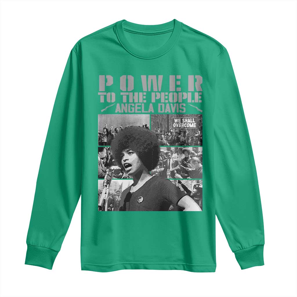Power To The People Long Sleeve Shirt Black History Angela Davis Black Panther Party - Wonder Print Shop