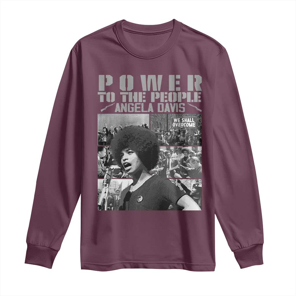 Power To The People Long Sleeve Shirt Black History Angela Davis Black Panther Party - Wonder Print Shop