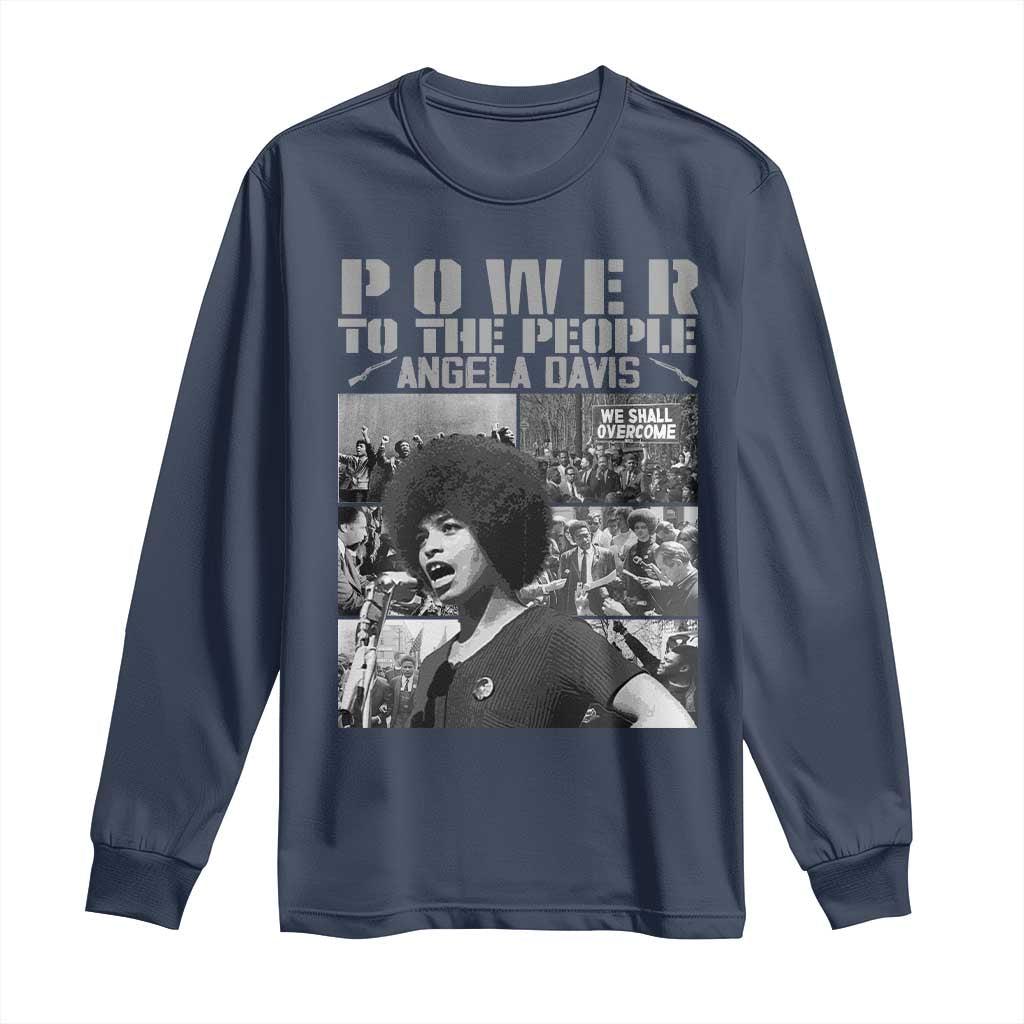 Power To The People Long Sleeve Shirt Black History Angela Davis Black Panther Party - Wonder Print Shop