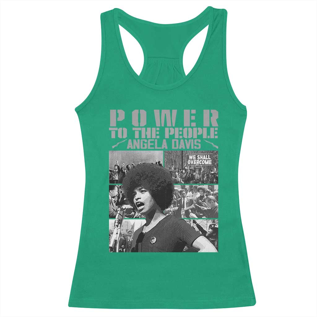 Power To The People Racerback Tank Top Black History Angela Davis Black Panther Party - Wonder Print Shop