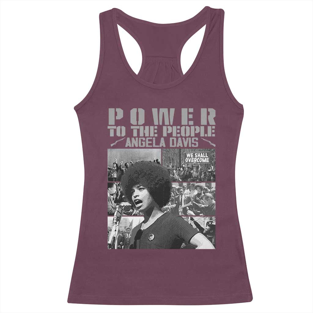 Power To The People Racerback Tank Top Black History Angela Davis Black Panther Party - Wonder Print Shop