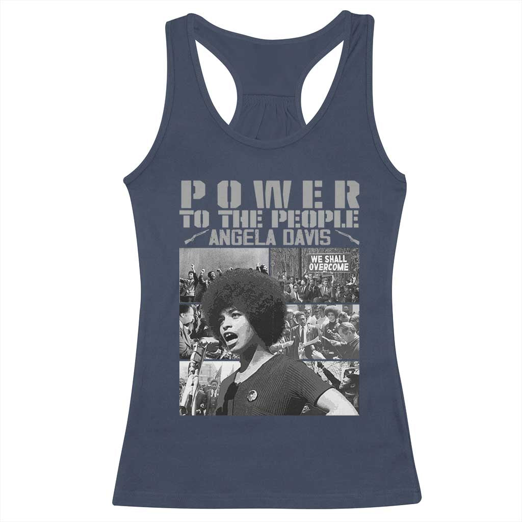 Power To The People Racerback Tank Top Black History Angela Davis Black Panther Party - Wonder Print Shop